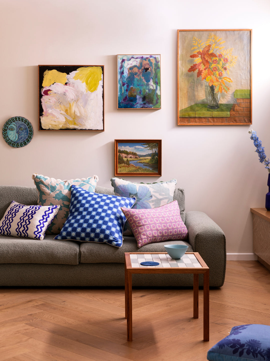 Shell Check Blue Cushion - Almost Perfect