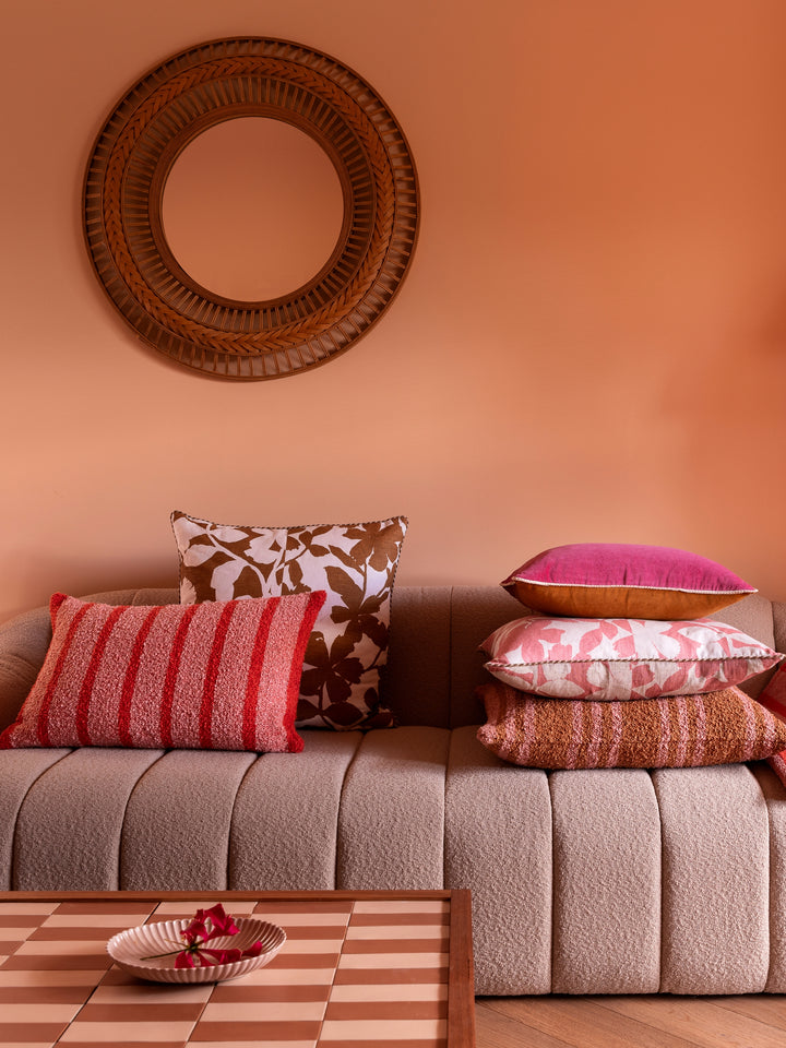 Geranium Cocoa Cushion - Almost Perfect