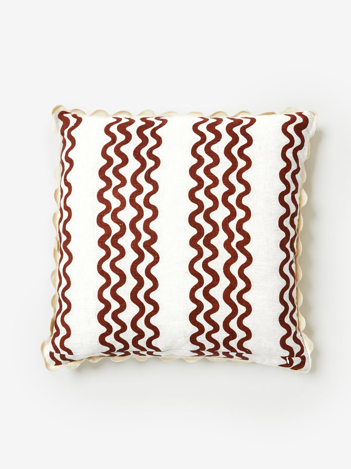 Double Waves Rust Cushion - Almost Perfect