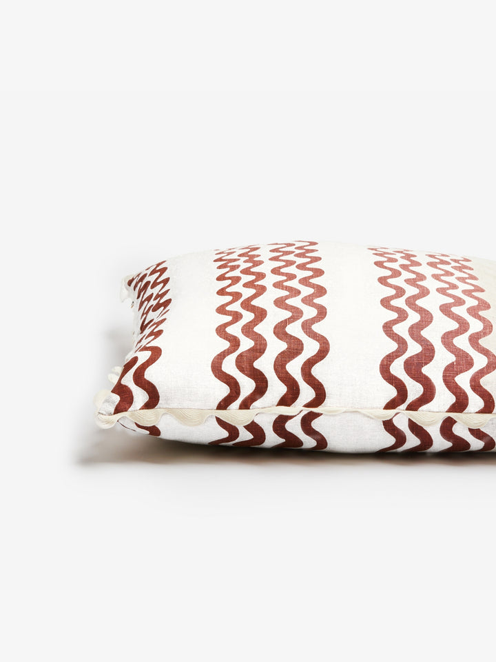 Double Waves Rust Cushion - Almost Perfect