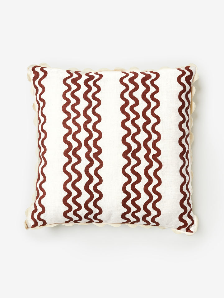 Double Waves Rust Cushion - Almost Perfect