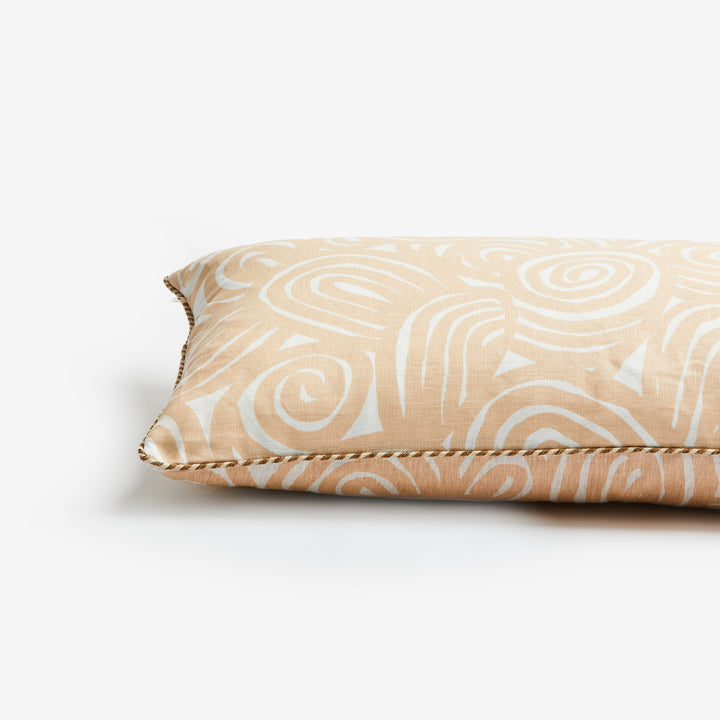 Landscape Buff 75x45cm Linen Cushion Detail | Beige Cushion