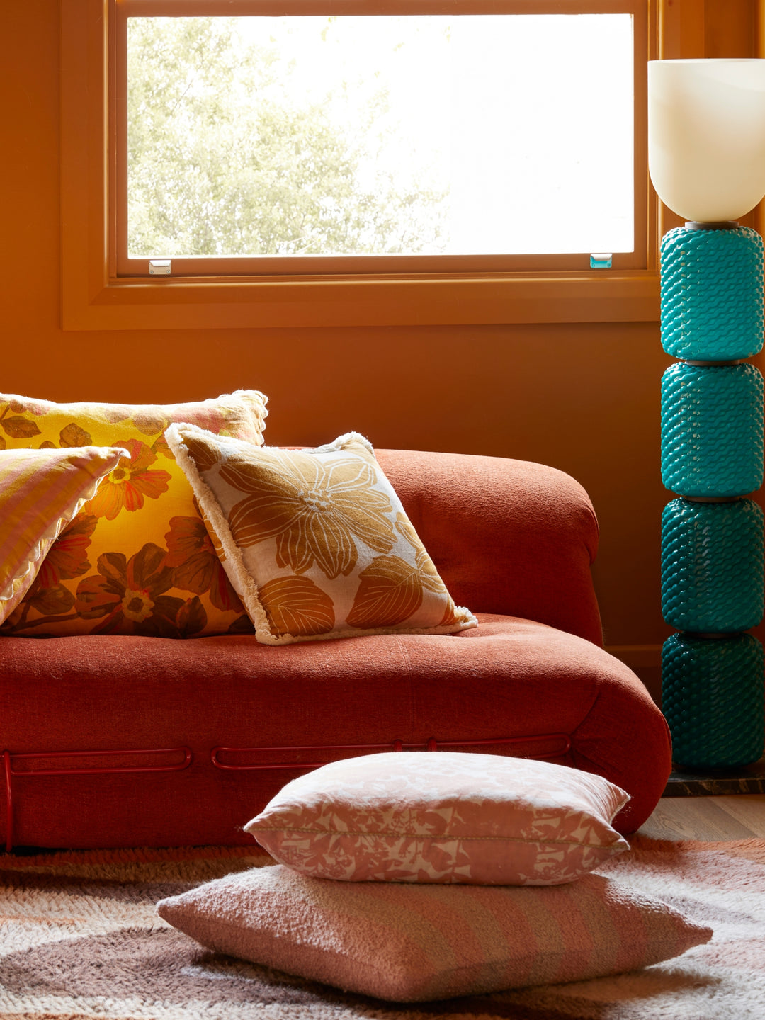 Boucle Stripe Soft Pink Cushion