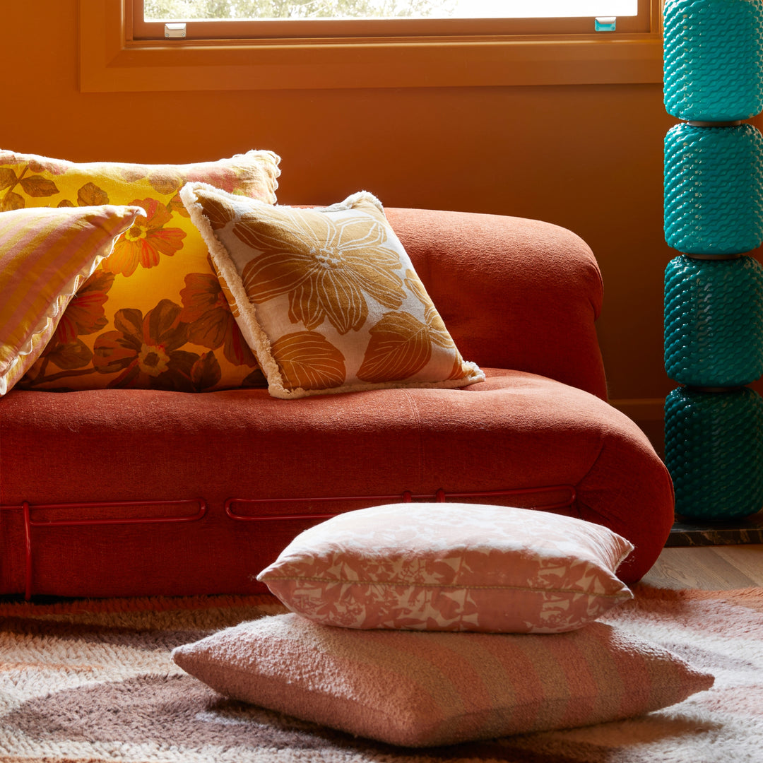 Boucle Stripe Soft Pink Cushion