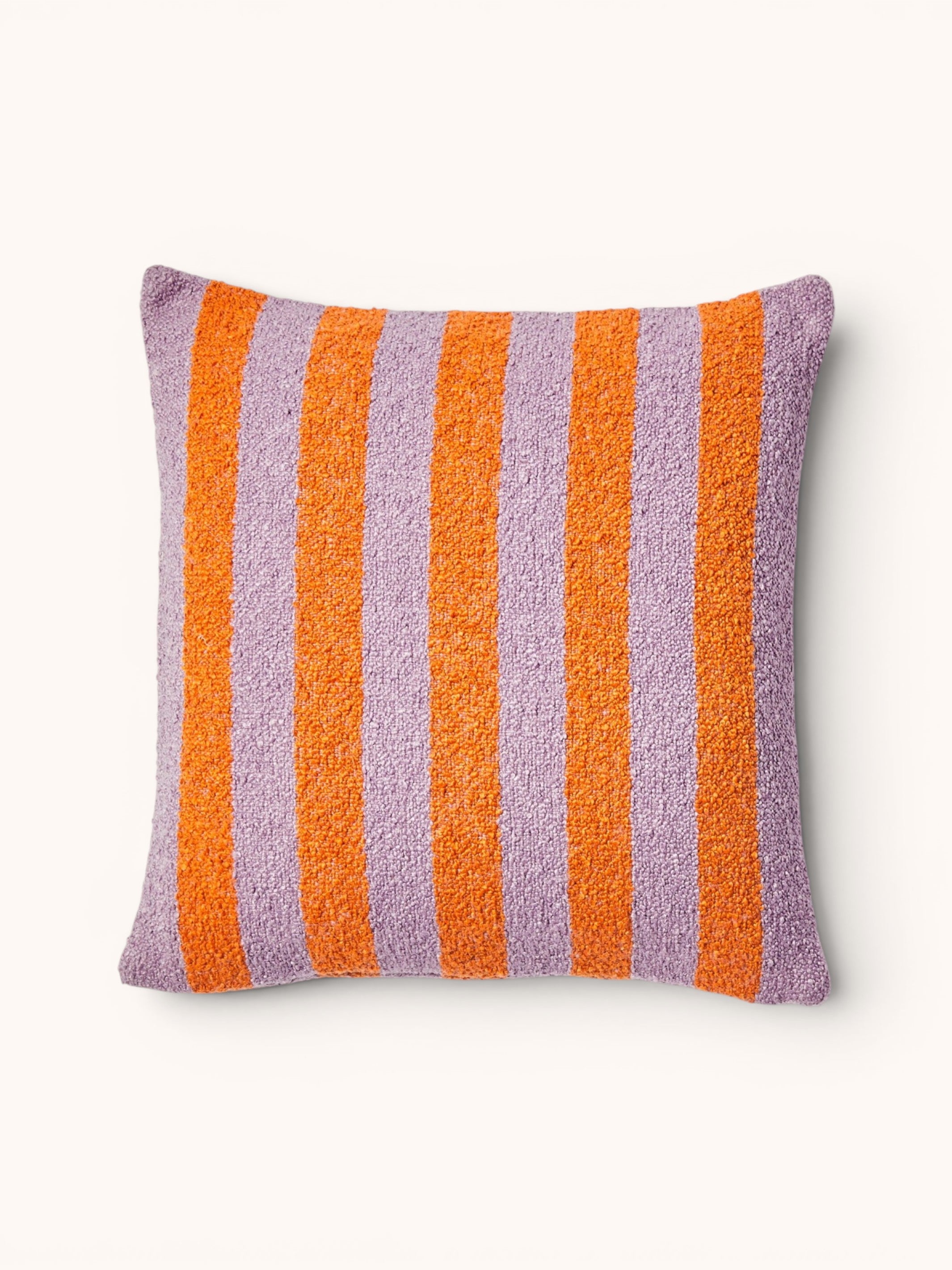 Boucle Stripe Orange Lilac Cushion