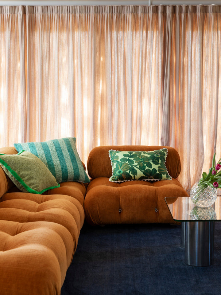 Boucle Stripe Mint Cushion