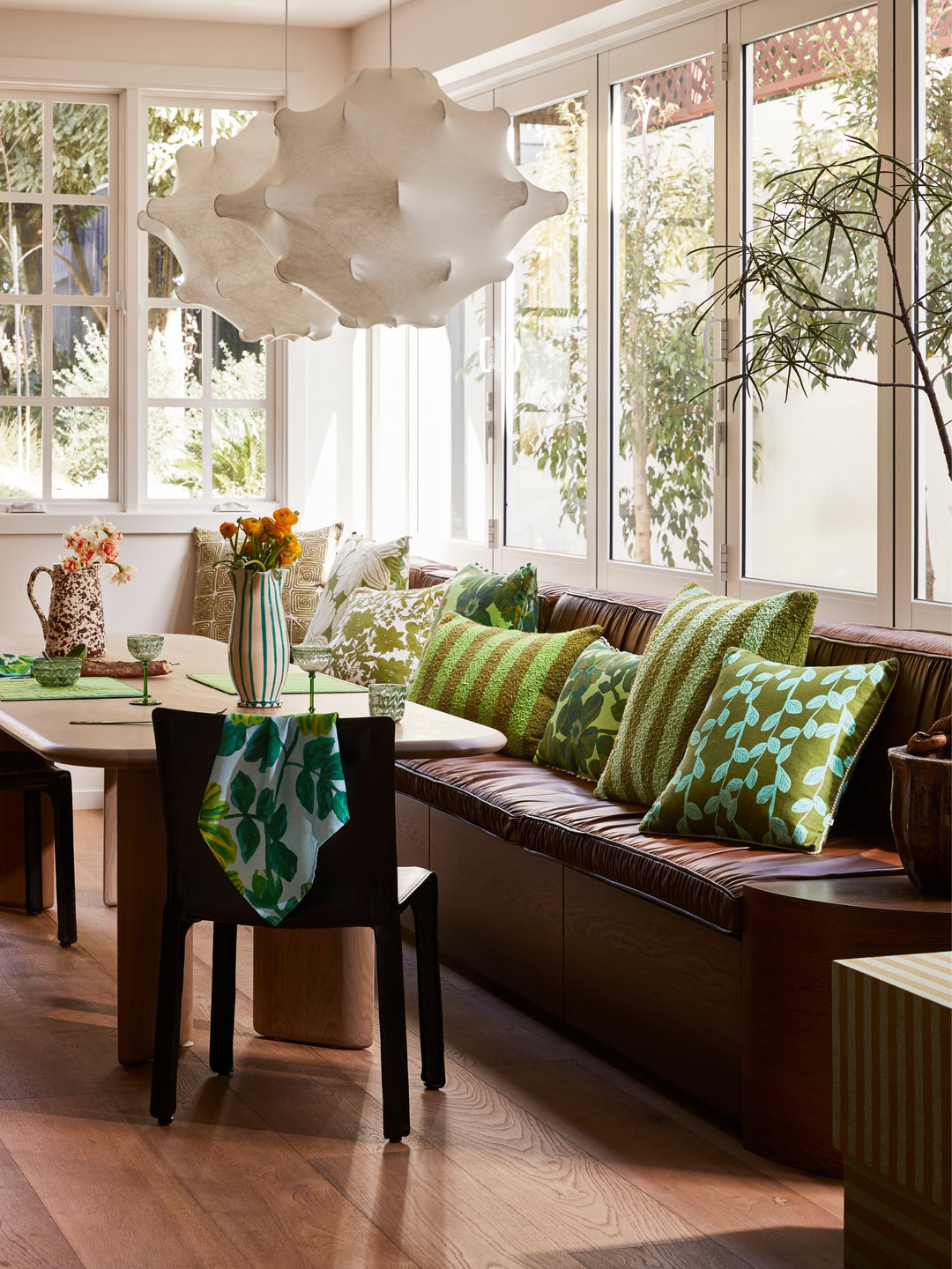 Boucle Stripe Olive Cushion