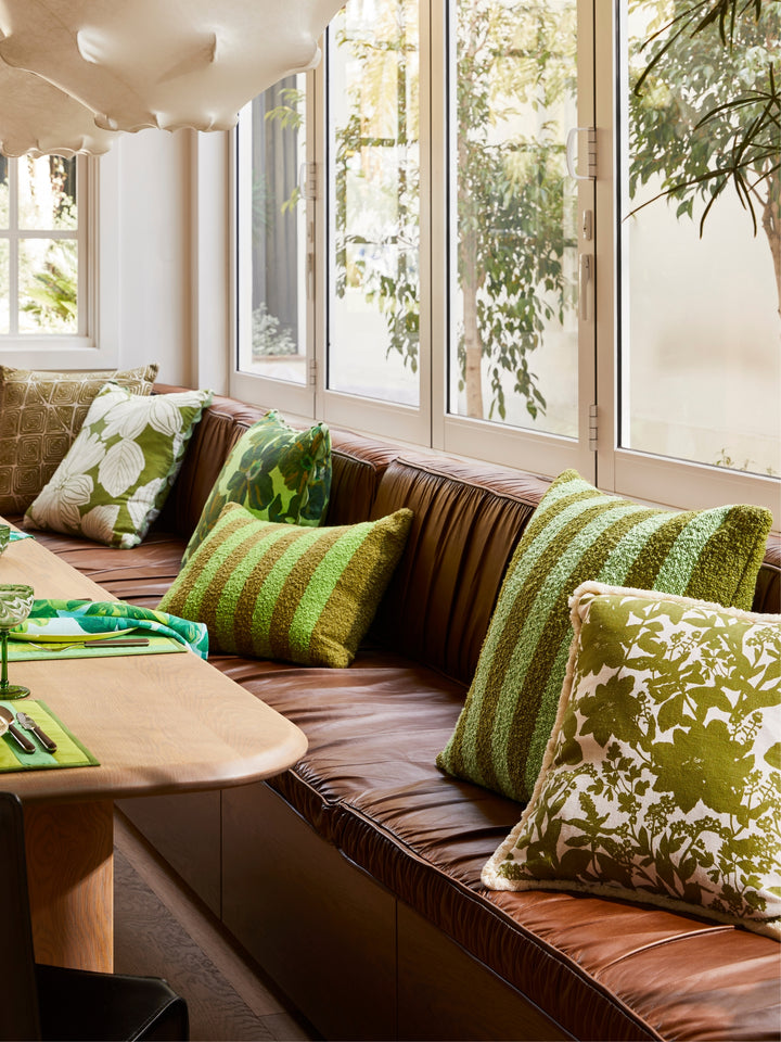 Boucle Stripe Olive Cushion