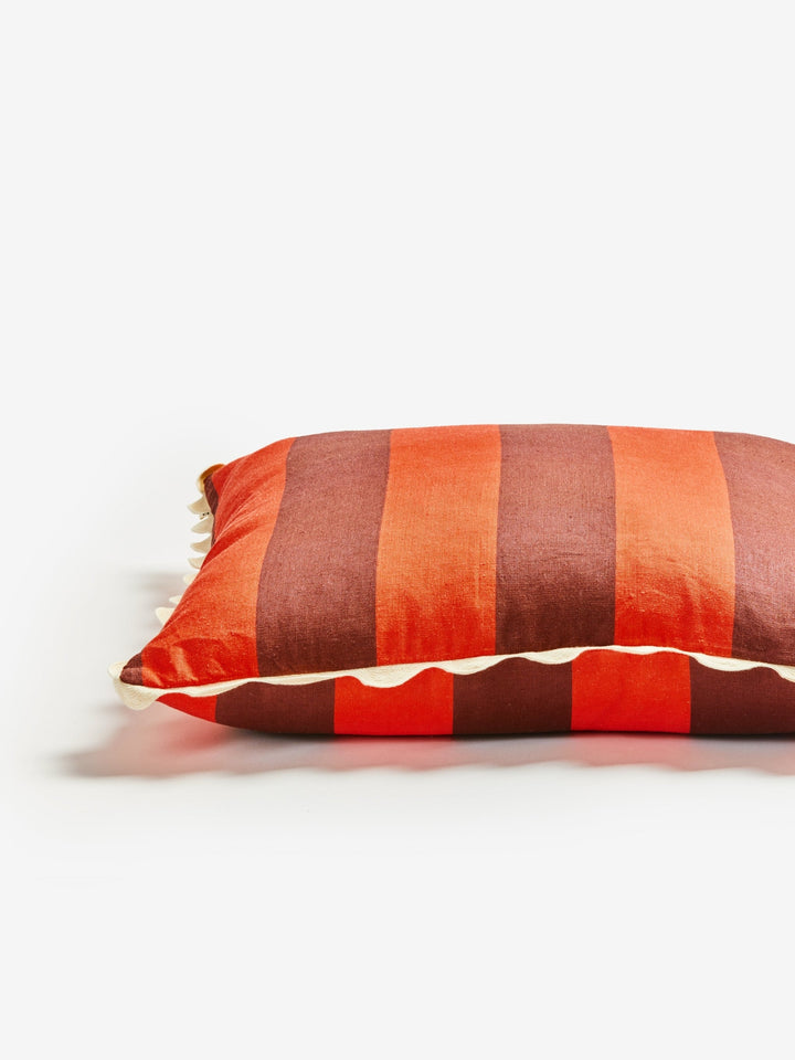 Big Stripe Burgundy Cushion