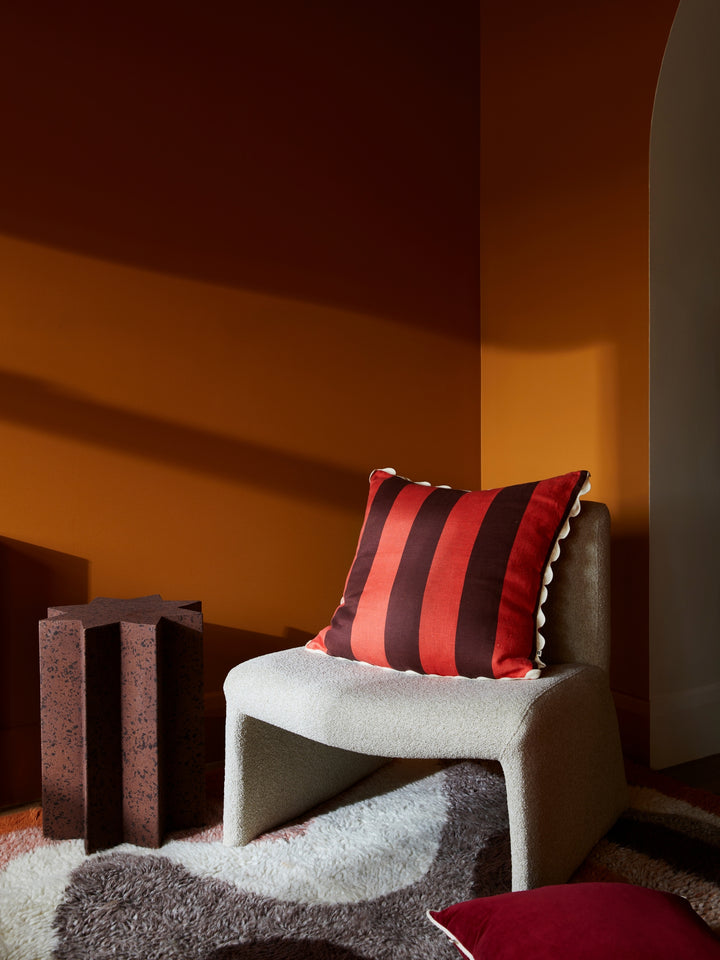 Big Stripe Burgundy Cushion
