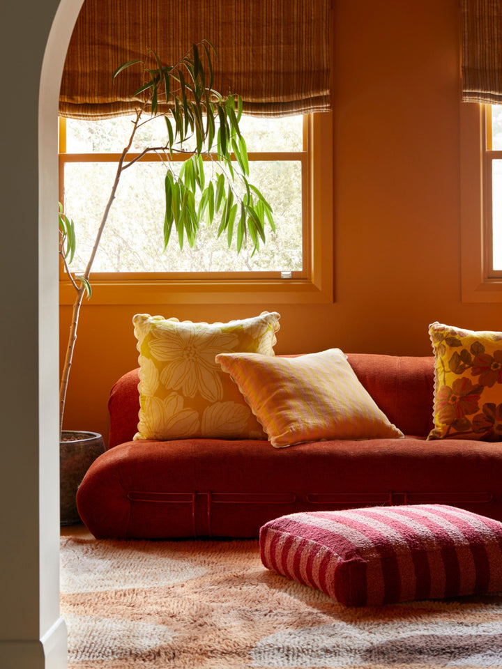 Thin Stripe Yellow Cushion