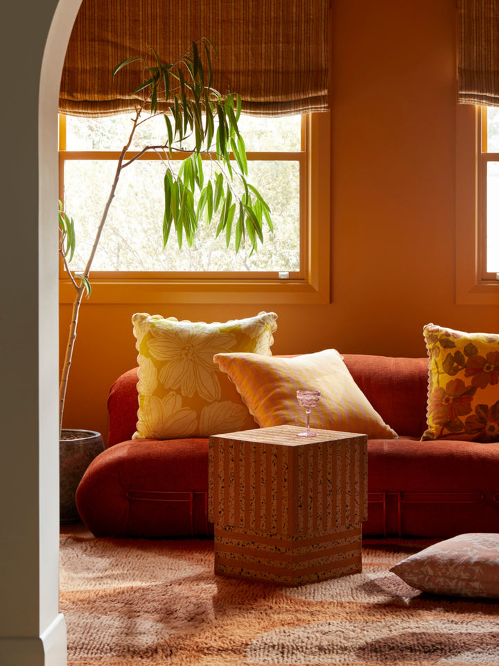 Thin Stripe Yellow Cushion