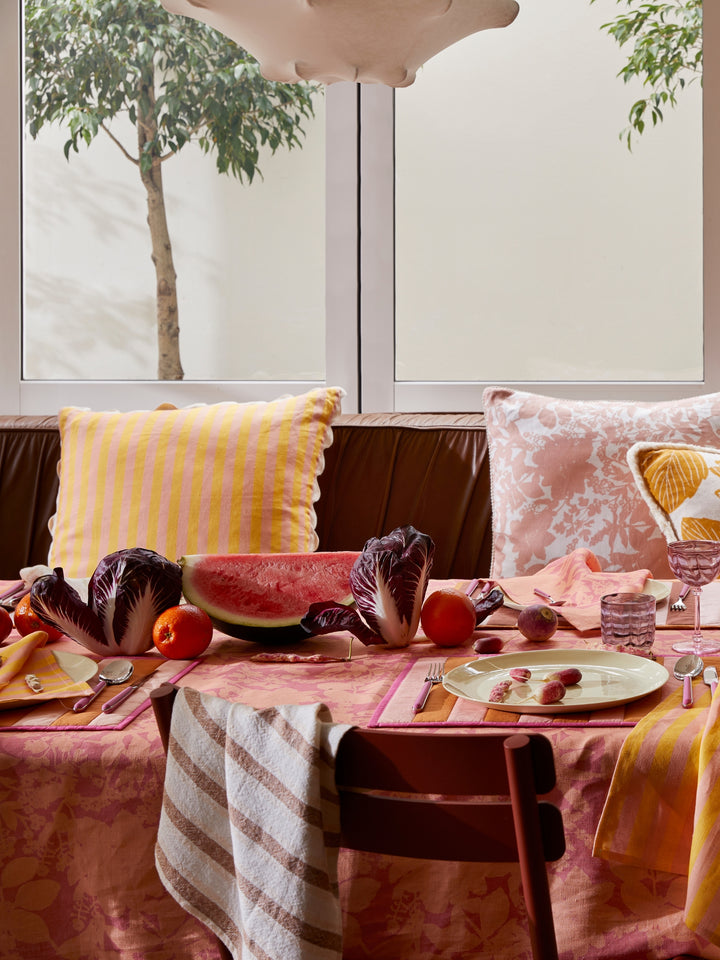 Thin Stripe Yellow Cushion