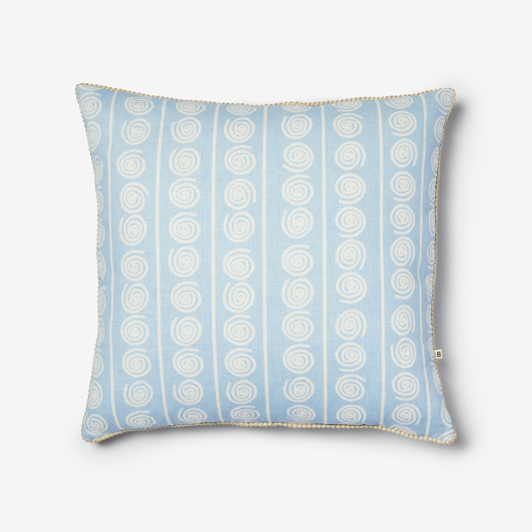 Eden Soft Blue 60cm Cushion Front | Light Blue Coastal Linen Cushion