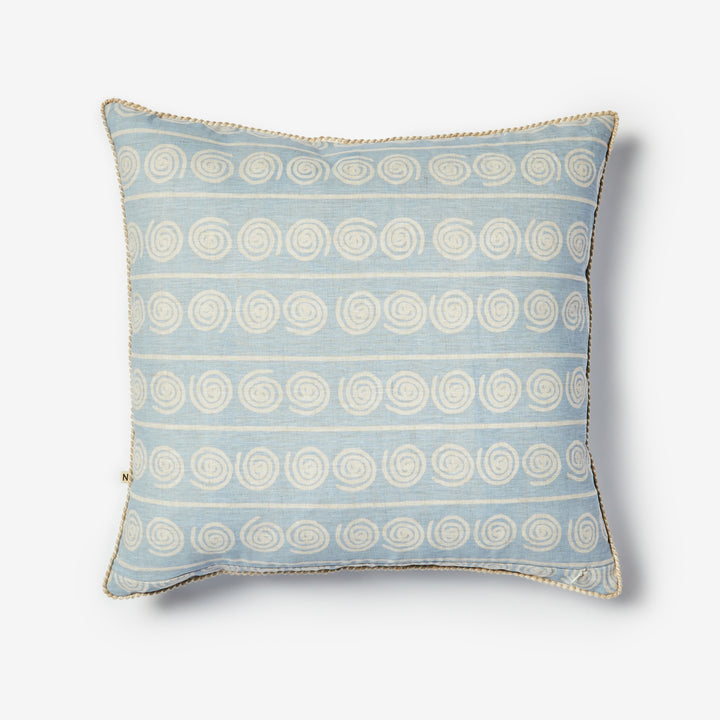 Eden Soft Blue 60cm Cushion Back | Light Blue Coastal Linen Cushion