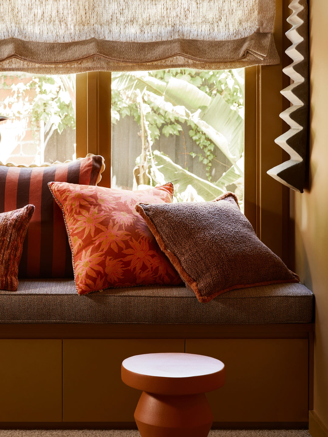 Flannel Flower Tan Cushion