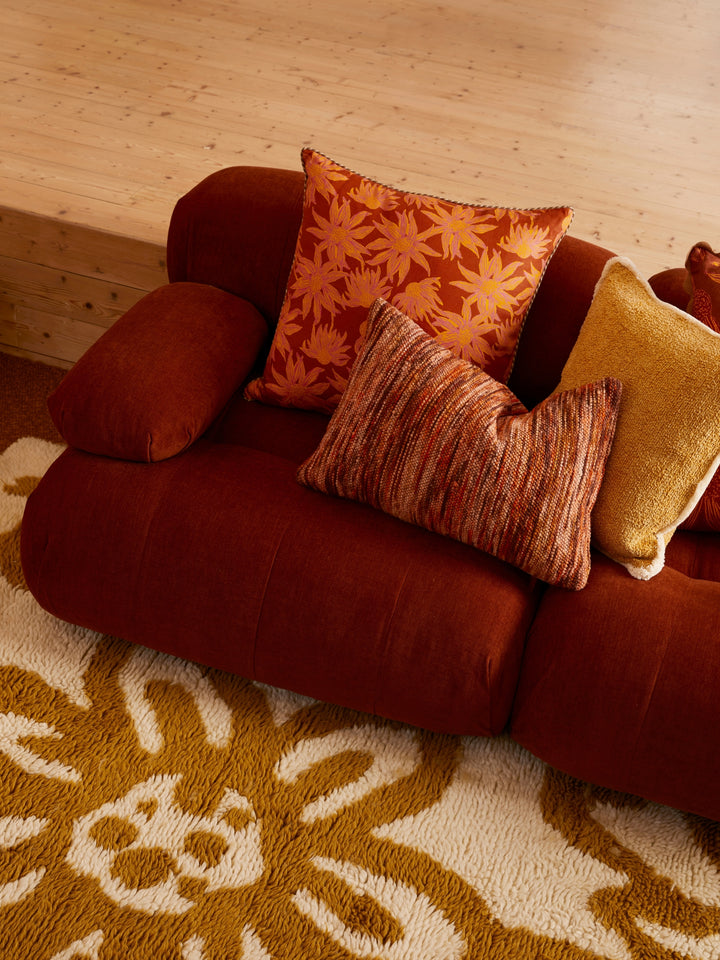 Flannel Flower Tan Cushion