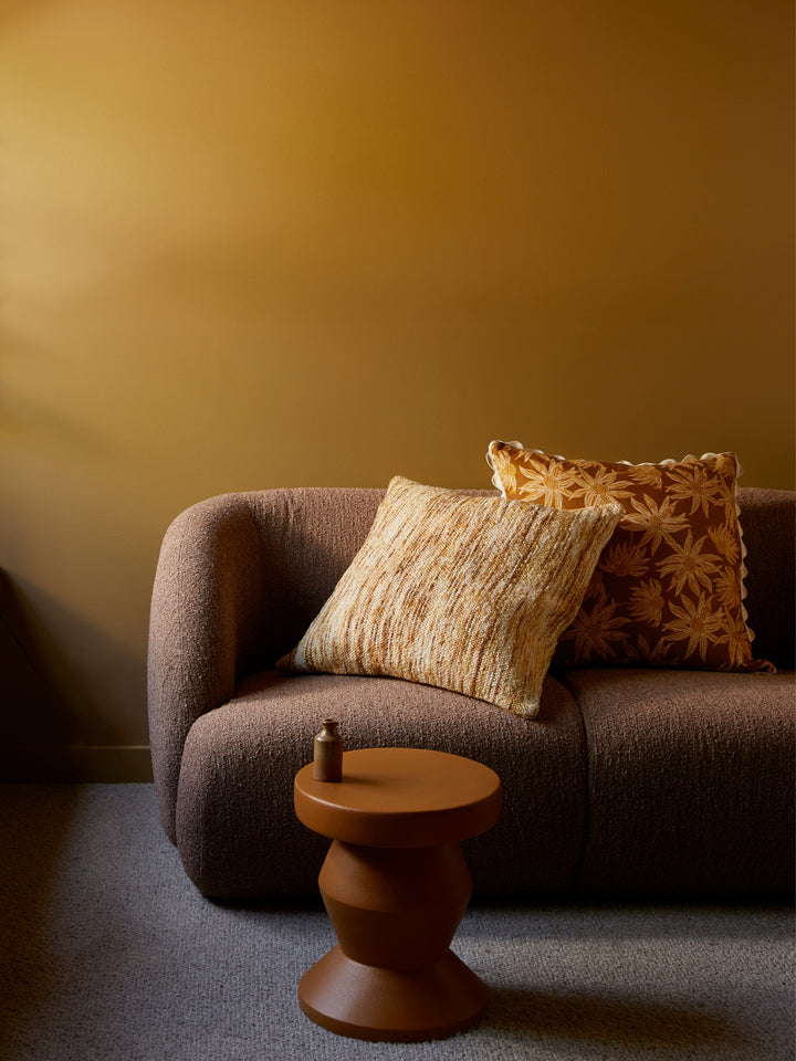 Flannel Flower Mustard Cushion