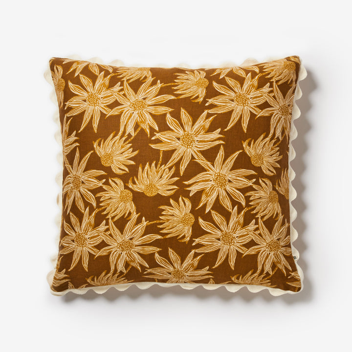 Flannel Flower Mustard Cushion