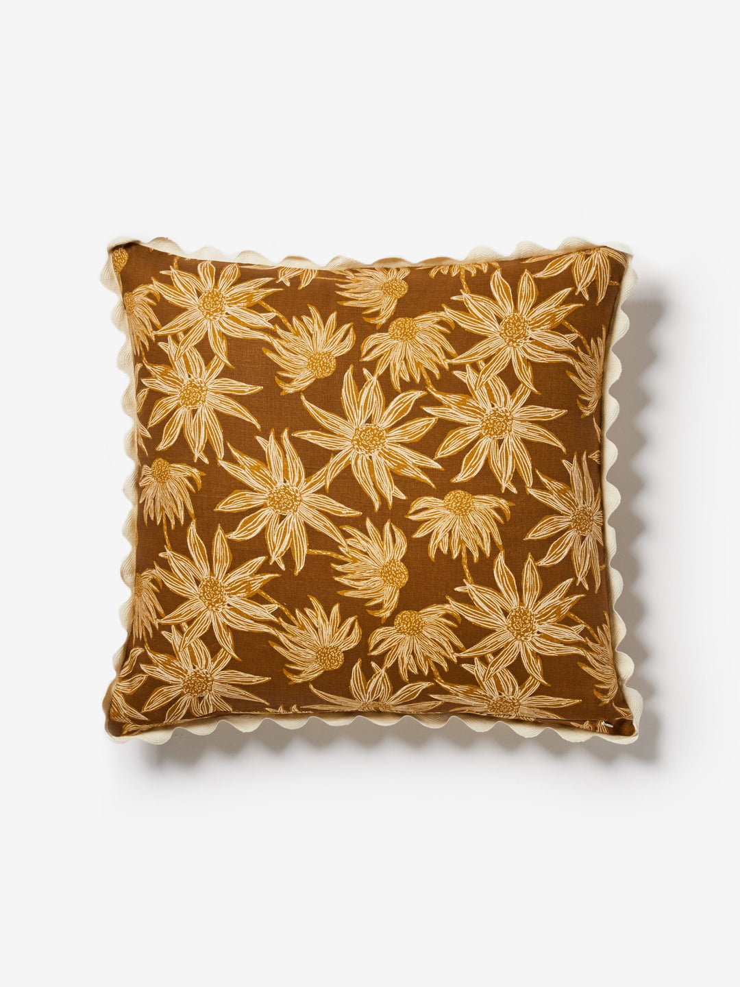 Flannel Flower Mustard Cushion