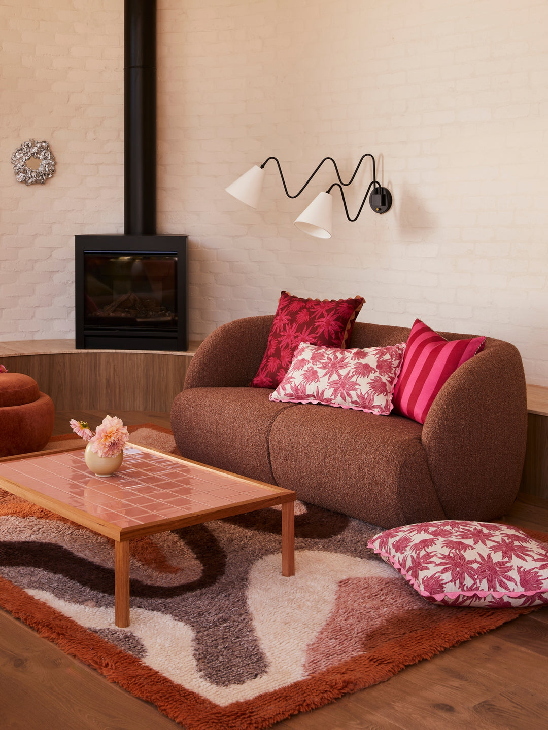 Flannel Flower Cerise Cushion