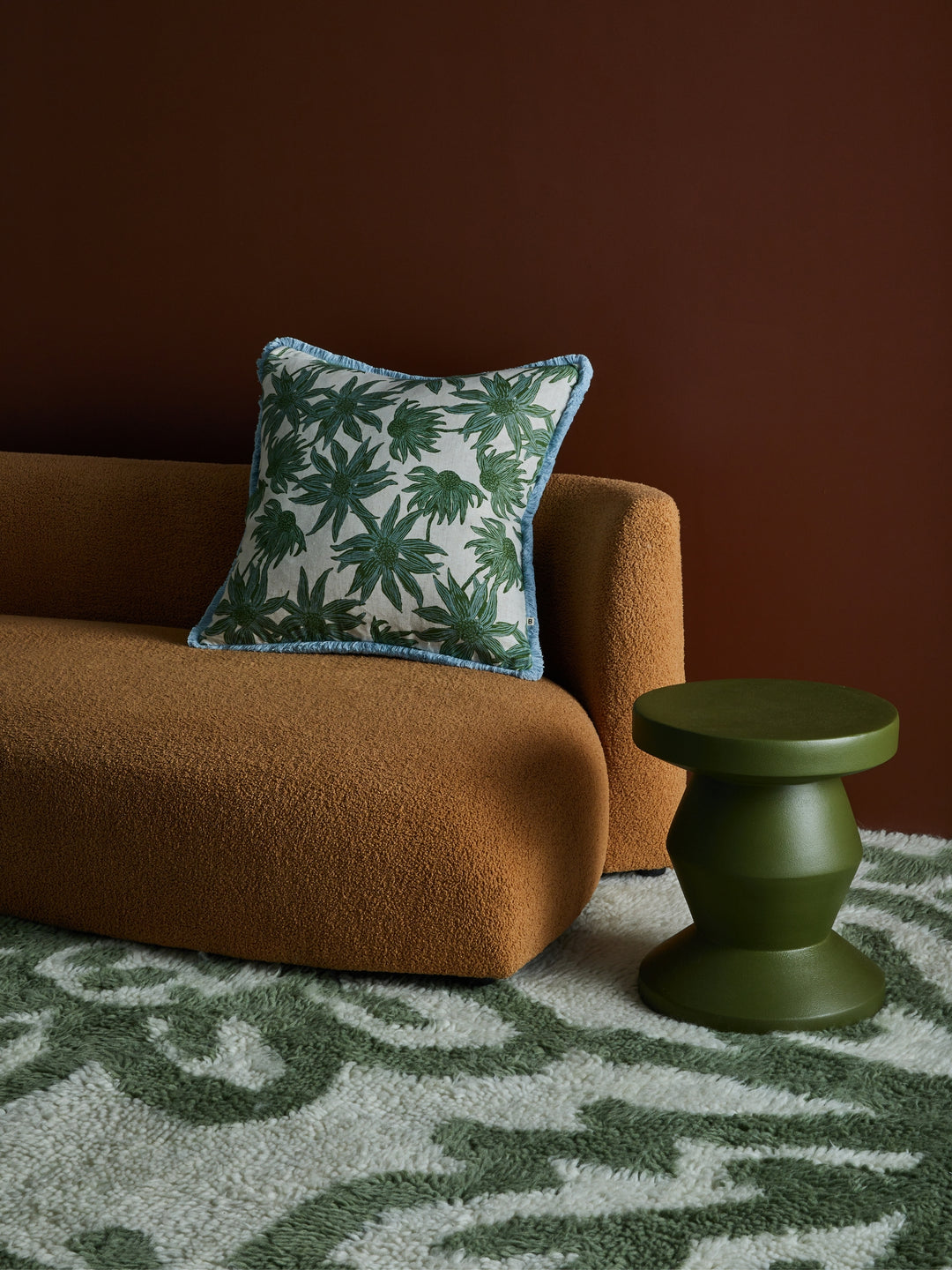 Flannel Flower Khaki Cushion