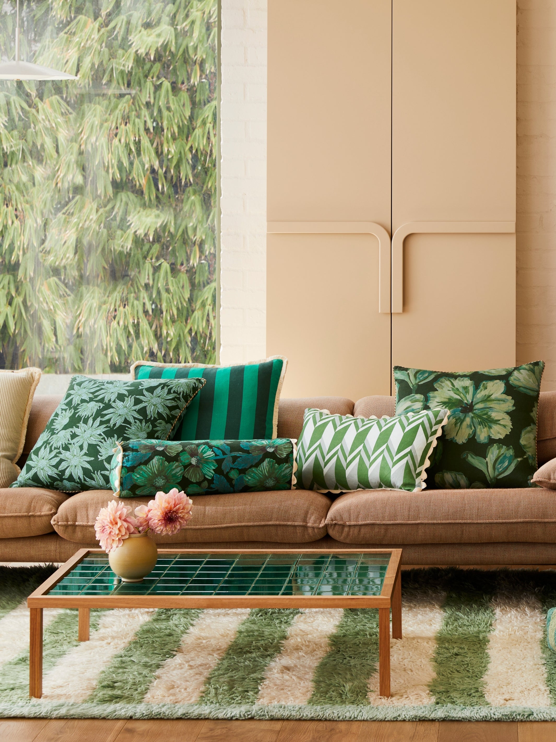 Bold Stripe Emerald Cushion