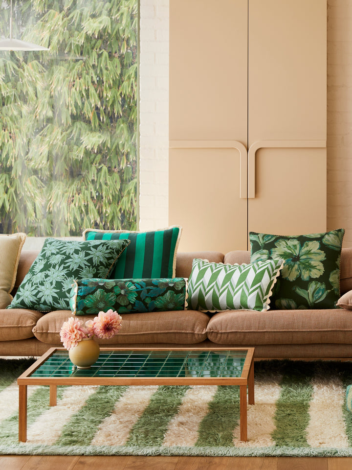 Bold Stripe Emerald Cushion