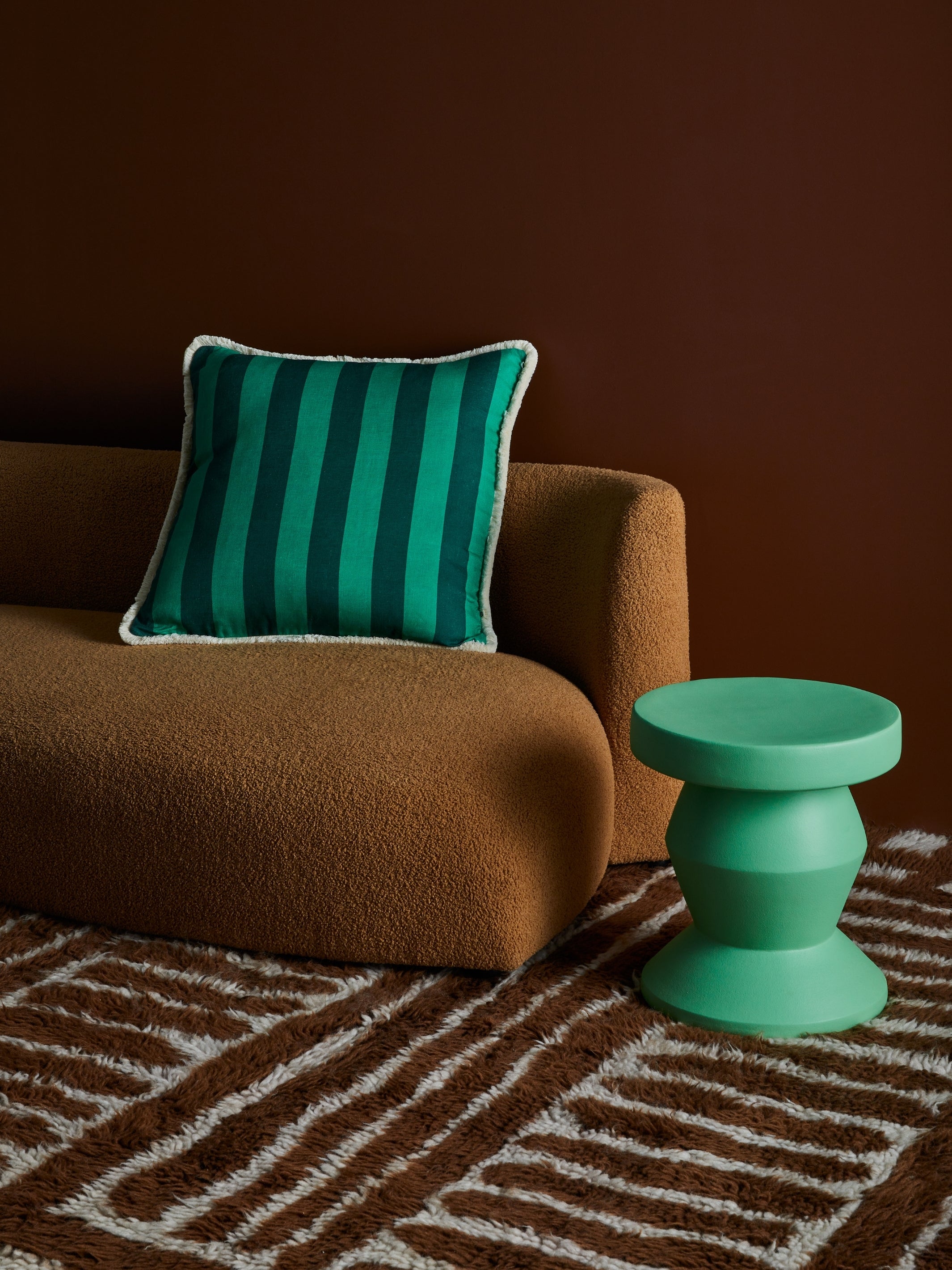 Bold Stripe Emerald Cushion - Almost Perfect