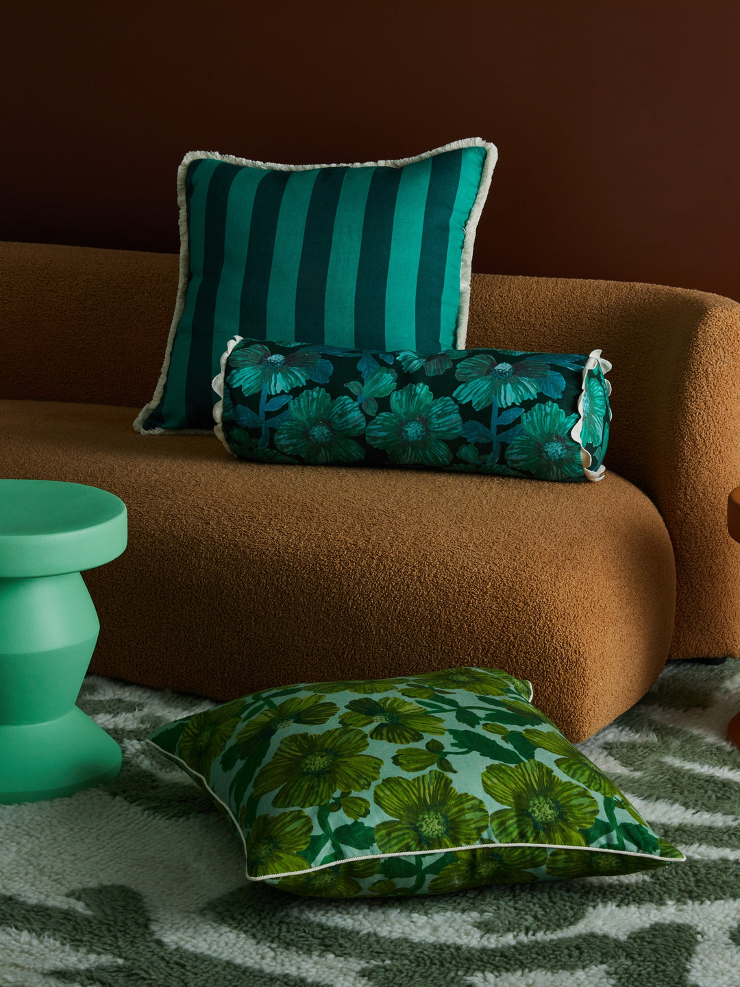 Bold Stripe Emerald Cushion