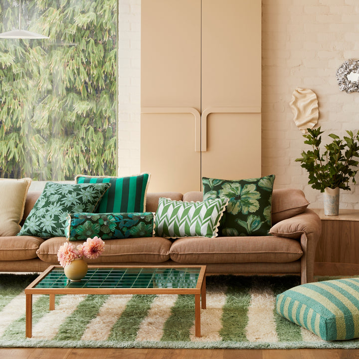 Bold Stripe Emerald Cushion