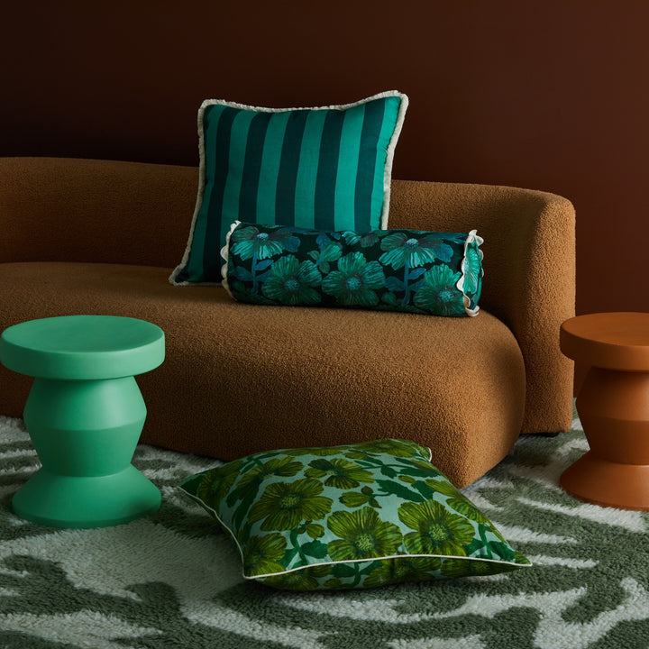 Bold Stripe Emerald Cushion