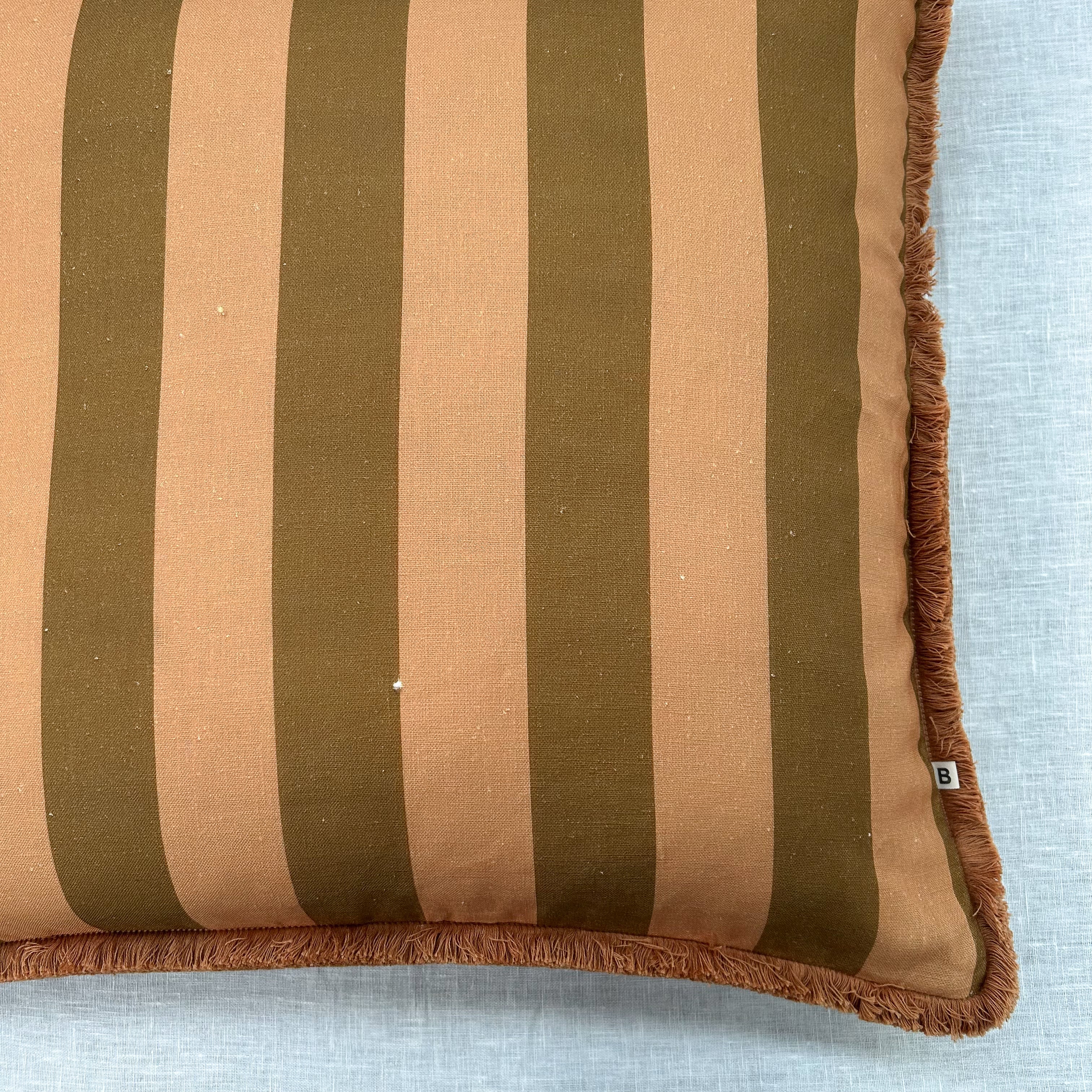 Bold Stripe Mustard Cushion - Almost Perfect