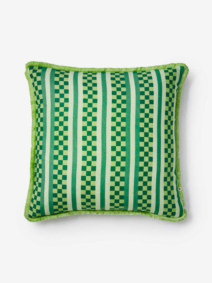 Marco Tile Green Linen Cushion