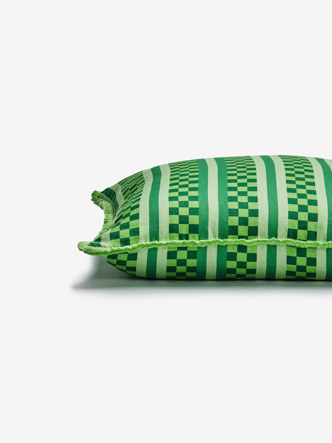Marco Tile Green Linen Cushion