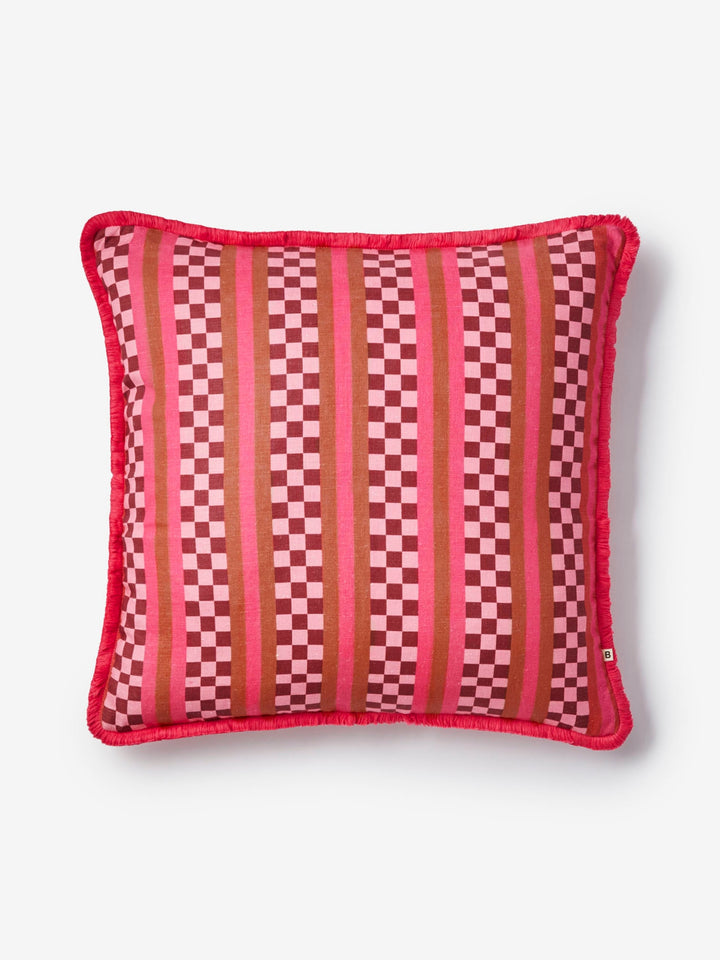 Marco Tile Pink Linen Cushion