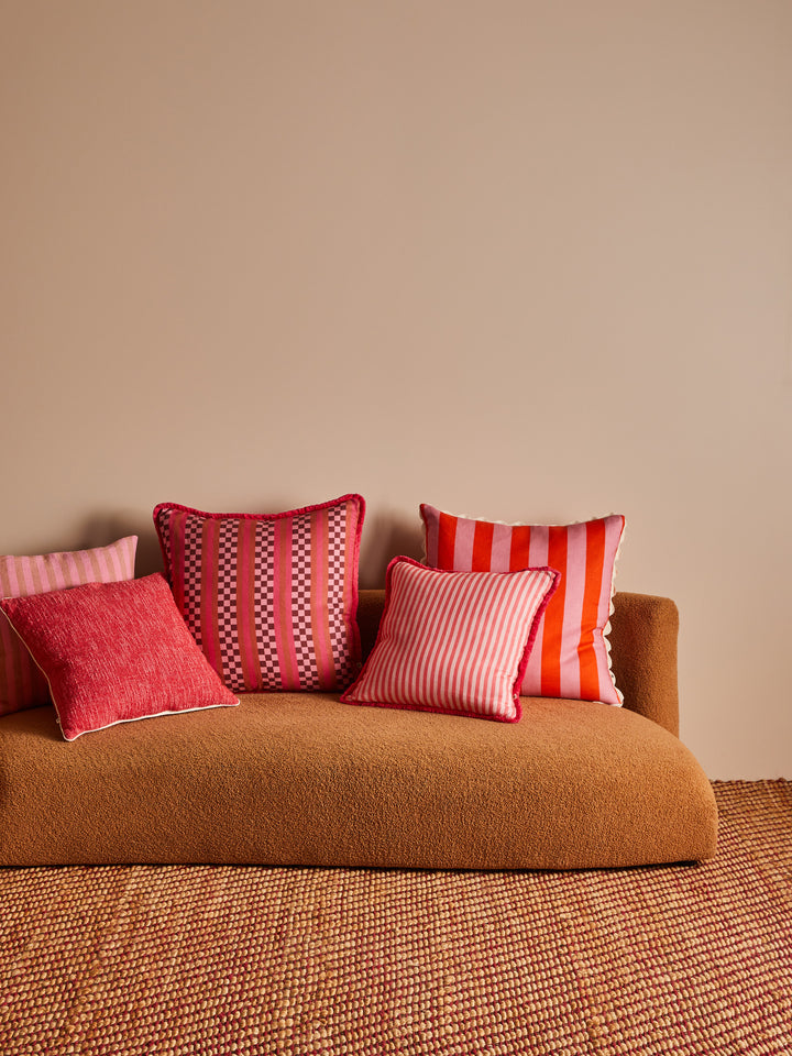 Marco Tile Pink Linen Cushion