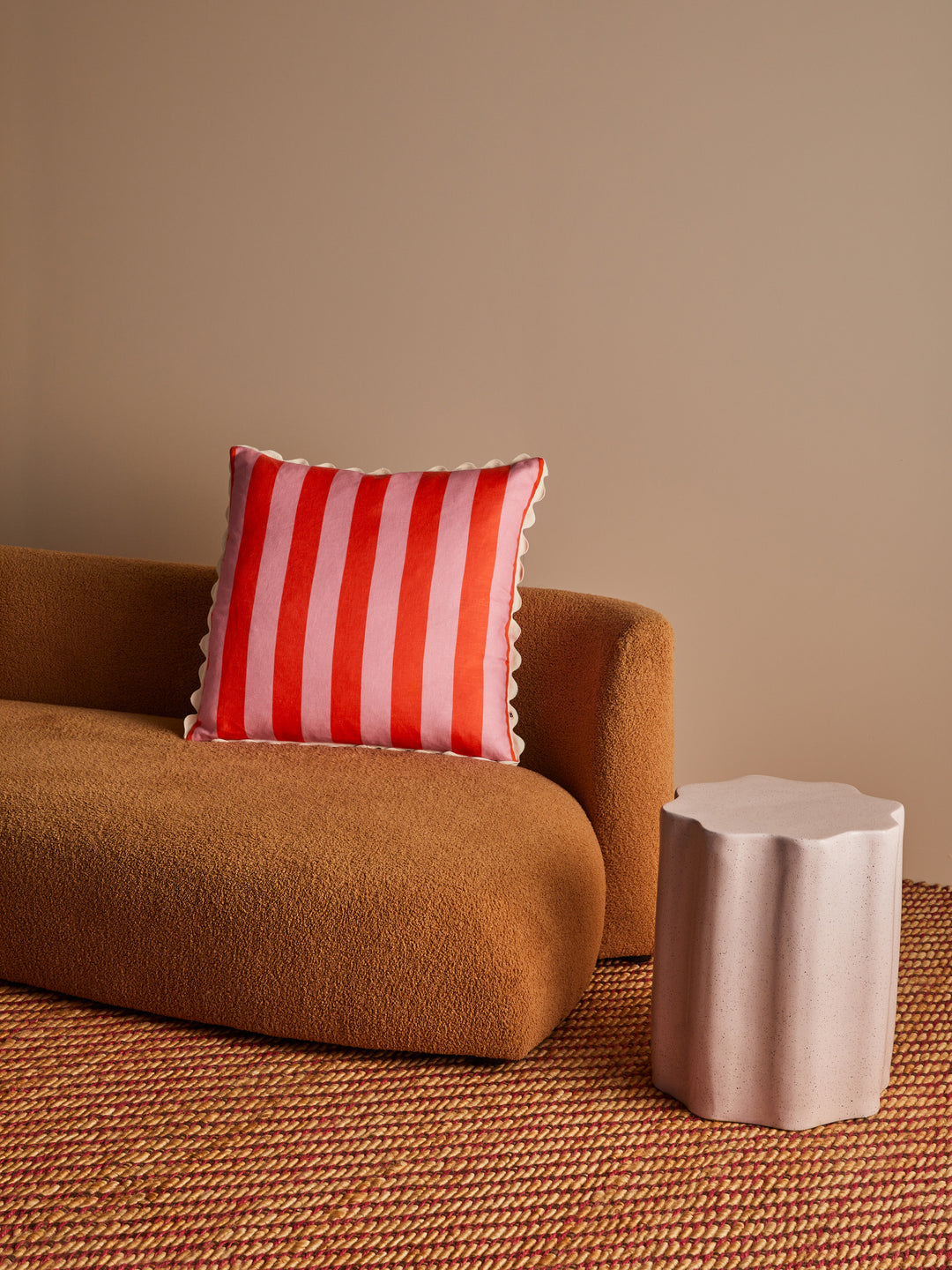 Bold Stripe Sorbet Linen Cushion