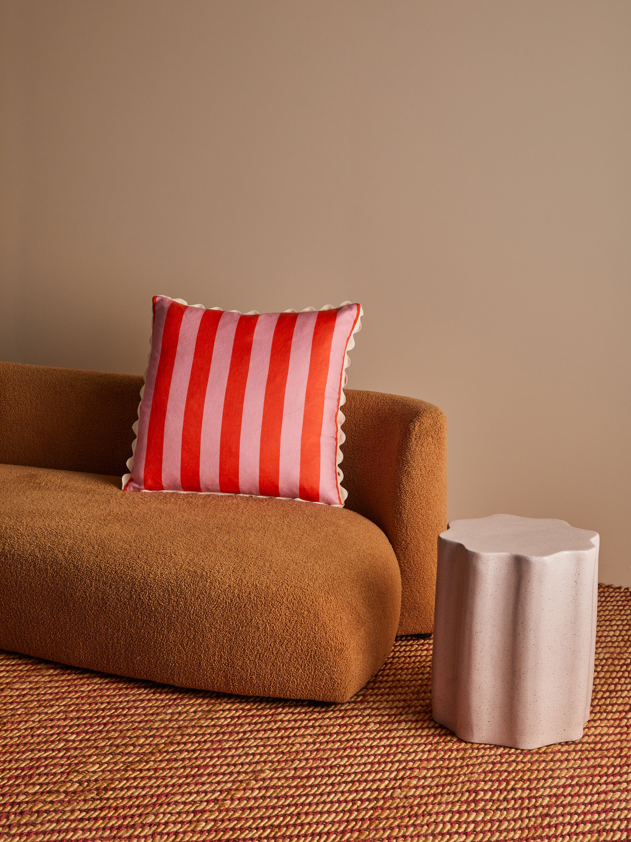Bold Stripe Sorbet Linen Cushion
