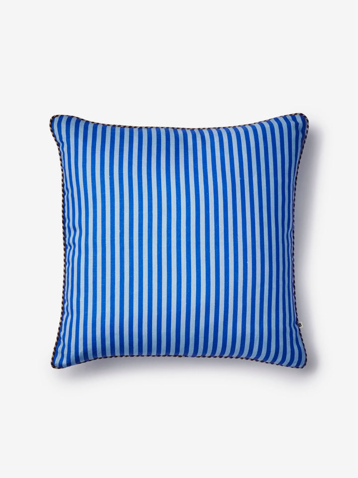 Pinstripe Blue Linen Cushion