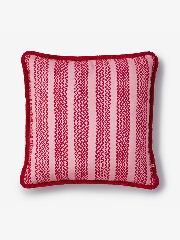 Mini Wave Pink Linen Cushion