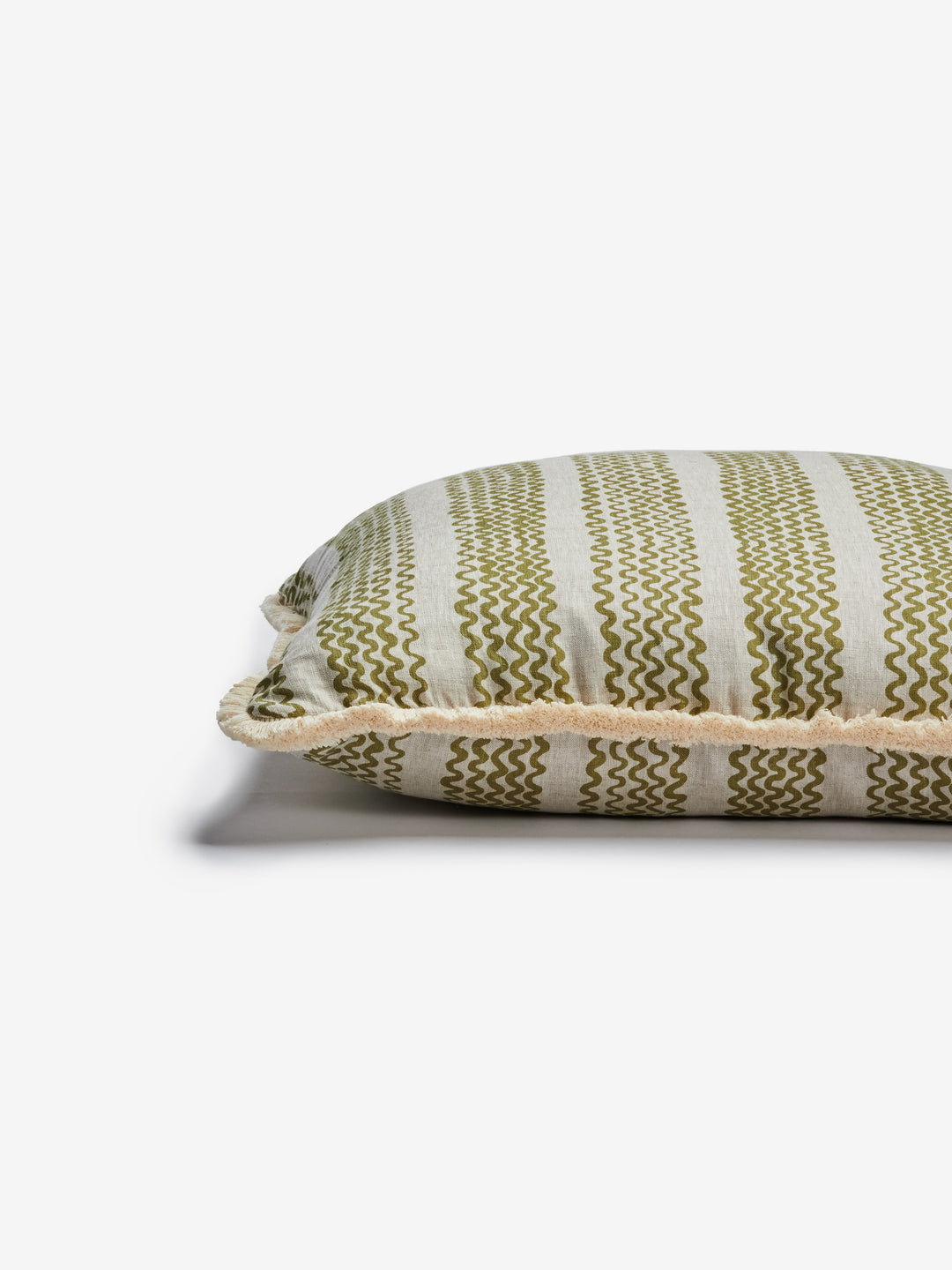 Mini Wave Olive Linen Cushion | Indoor Cushions Australia | Bonnie and Neil