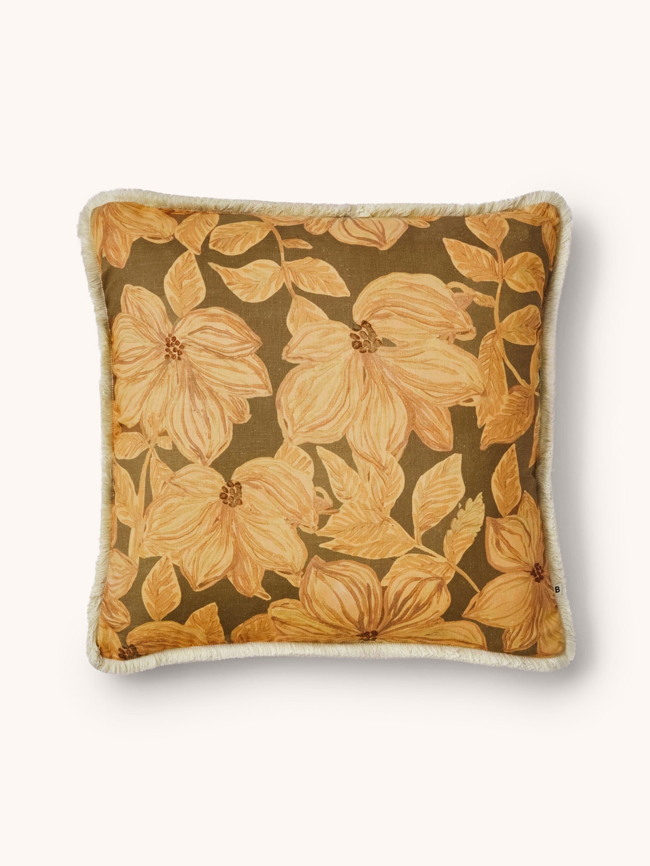 Azalea Caramel Linen Cushion
