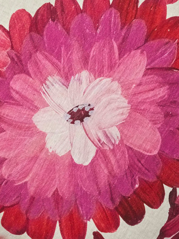 Dahlia Pink Linen Cushion