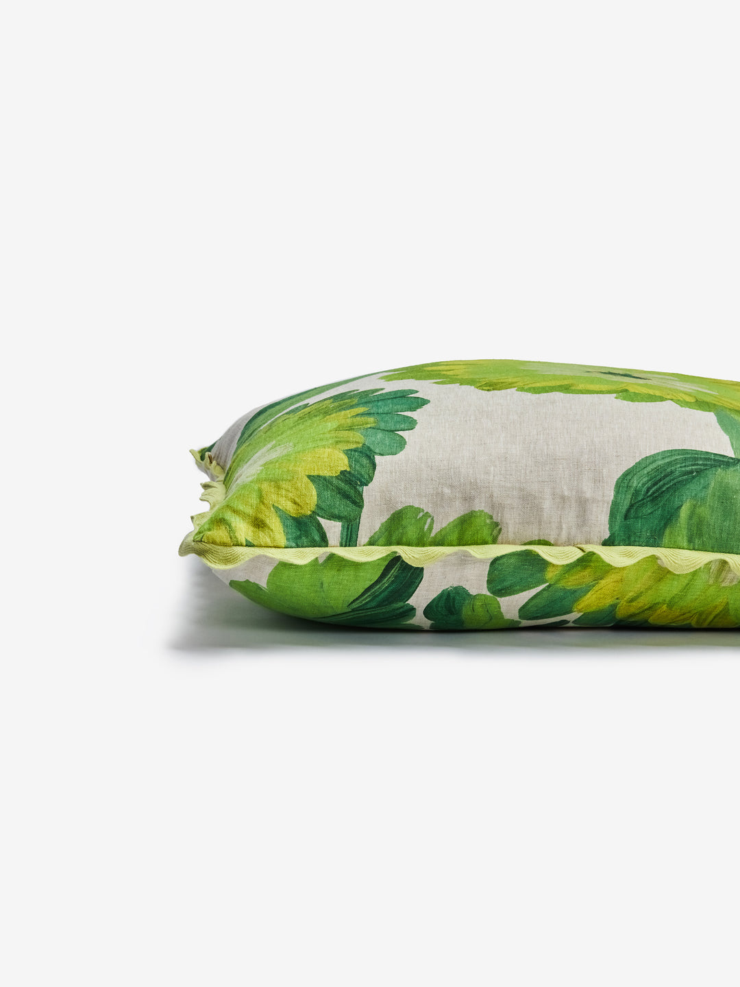 Dahlia Green Linen Cushion