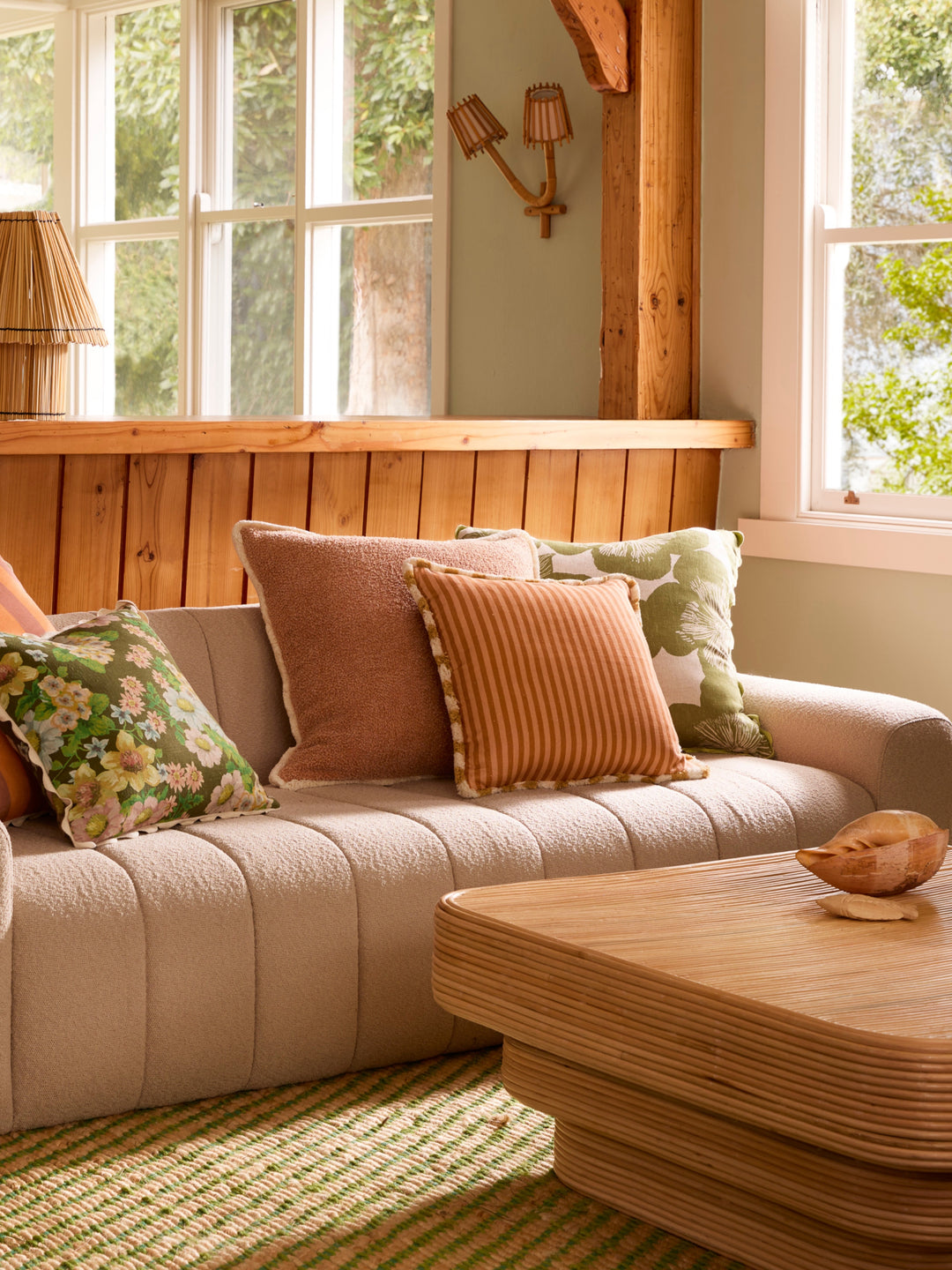 Jardin Khaki Linen Cushion