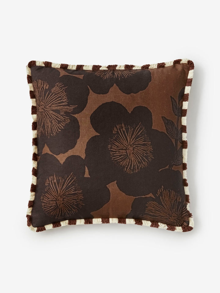 Jardin Brown Linen Cushion