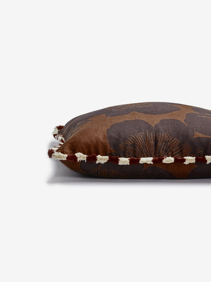 Jardin Brown Linen Cushion