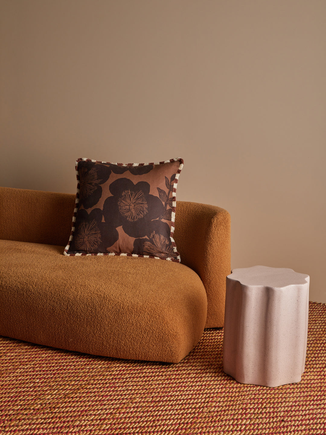 Jardin Brown Linen Cushion