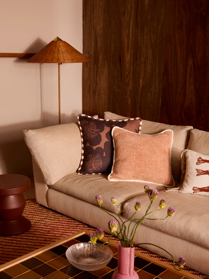Jardin Brown Linen Cushion